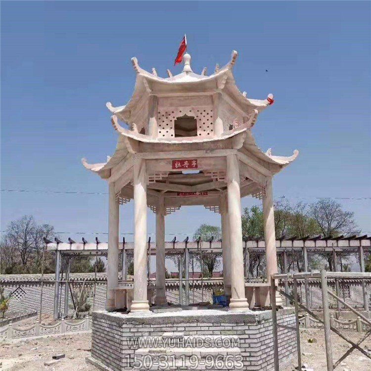 晚霞红天然大理石雕刻二层古建凉亭园林博鱼网页版