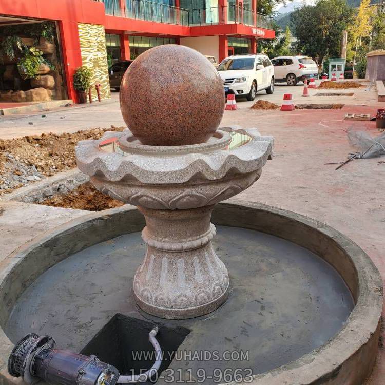 花岗岩石雕喷泉风水球 酒店户外流水喷泉博鱼网页版