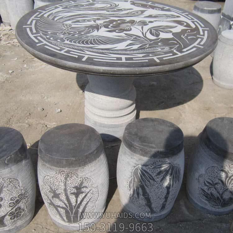 庭院户外青石石雕园林景观石桌石凳博鱼网页版