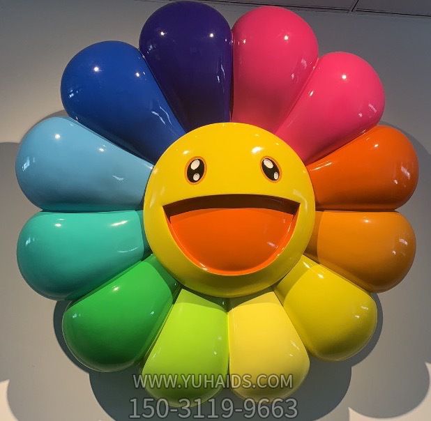 室内创意玻璃钢彩绘笑脸太阳花博鱼网页版