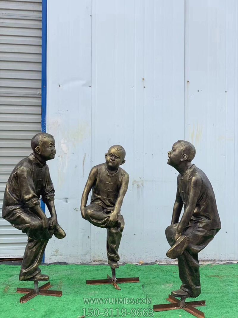 玻璃钢仿铜民俗生活人物斗鸡博鱼网页版