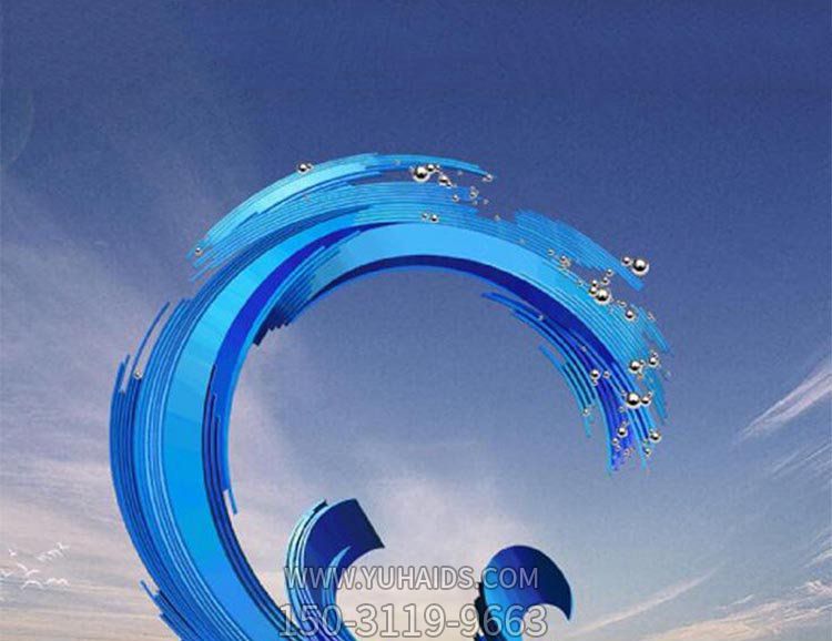 景区装饰一朵蓝色不锈钢海浪浪花博鱼网页版