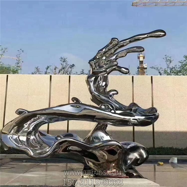 会所水景摆件不锈钢抽象海浪浪花博鱼网页版