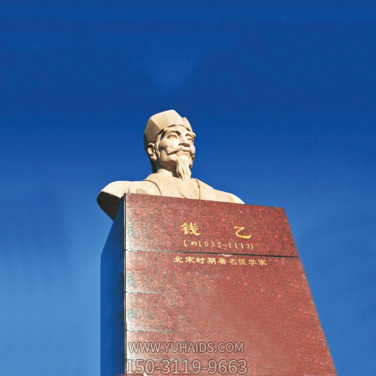 园林景区摆放十大名医之儿科之圣钱乙石雕头像博鱼网页版