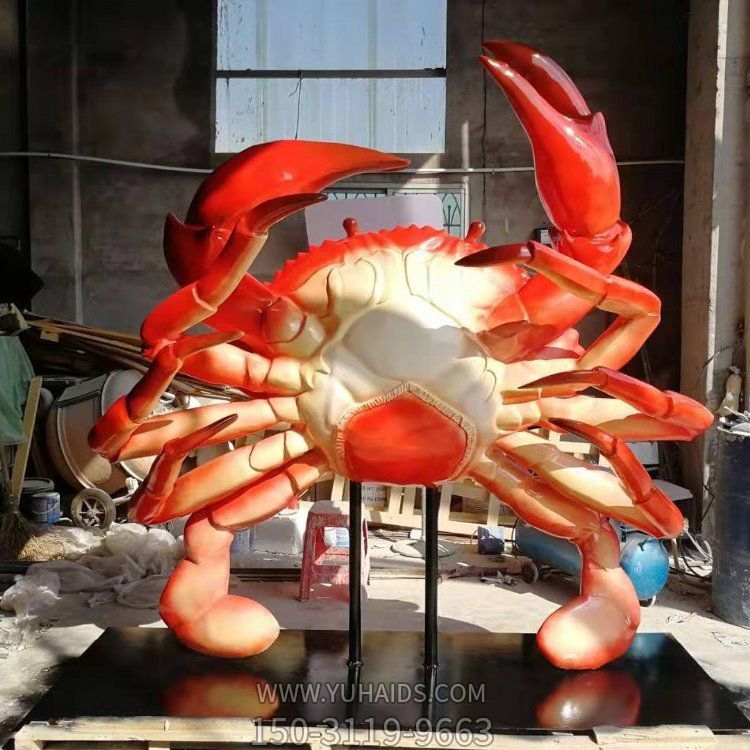 饭店海鲜城玻璃钢仿真螃蟹博鱼网页版