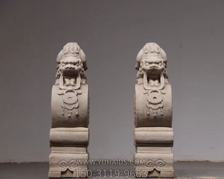 庭院别墅门口大理石砂石石雕镇宅辟邪抱鼓石博鱼网页版