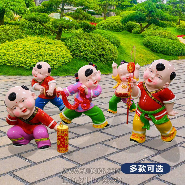 玻璃钢彩绘福娃，中国传统喜庆娃娃博鱼网页版