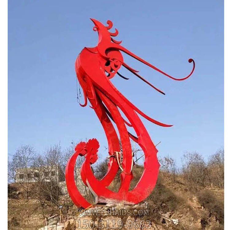 不锈钢彩绘户外景区大型抽象凤凰博鱼网页版