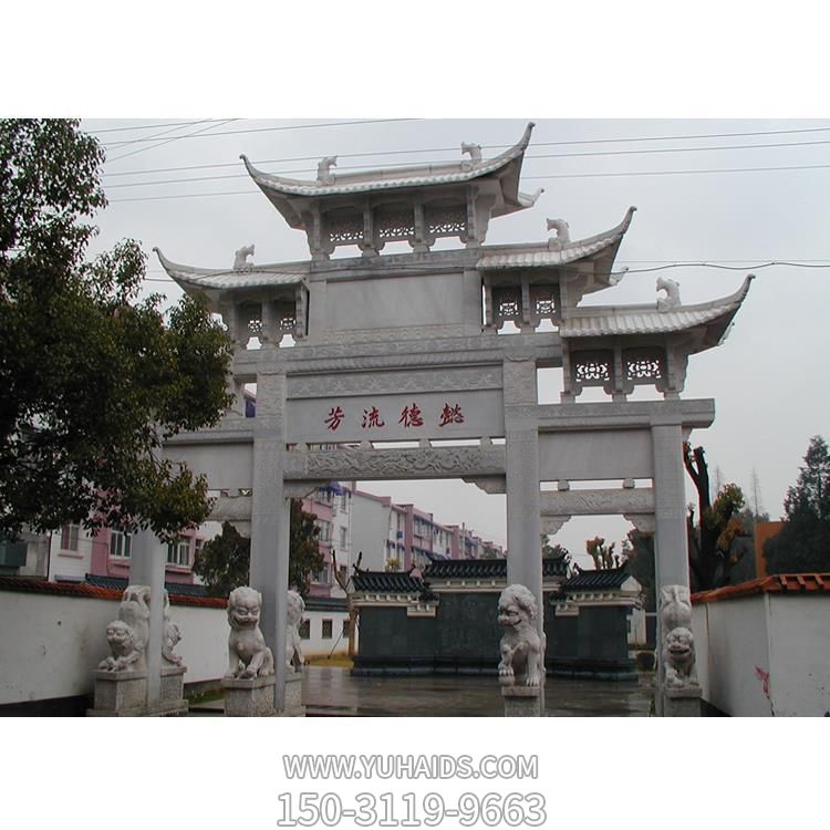 寺庙景区大型石牌楼山门摆件牌坊博鱼网页版