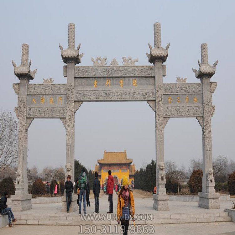 砂岩浮雕新中式古典门楼牌坊寺院入口摆件博鱼网页版