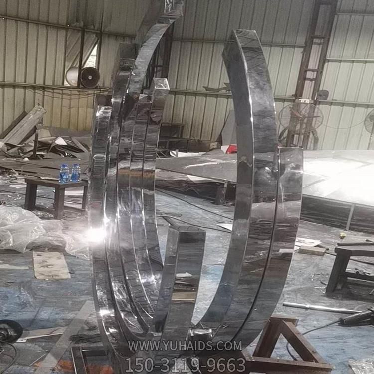 镜面不锈钢广场水景圆环博鱼网页版