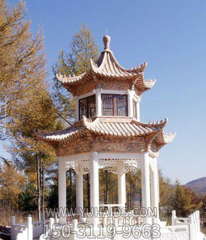 户外园林景区装饰摆放汉白玉观景台凉亭博鱼网页版