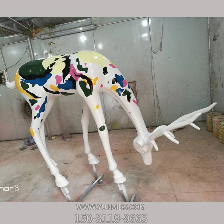 玻璃彩绘商场美陈装饰品摆件梅花鹿博鱼网页版