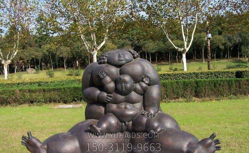 景区公园铜雕胖胖的母子博鱼网页版