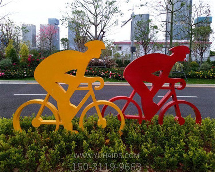 城市街道摆放不锈钢体育运动人物博鱼网页版