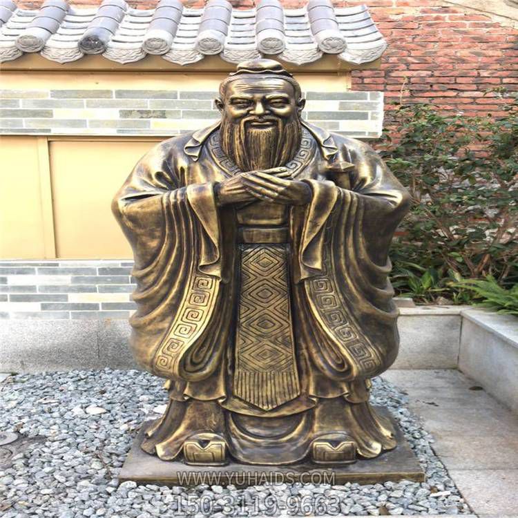 玻璃钢仿铜儒家圣人孔子雕像景区校园摆件博鱼网页版