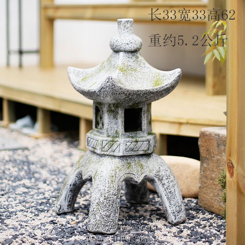 民宿庭院摆放中式小型做旧石灯摆件博鱼网页版