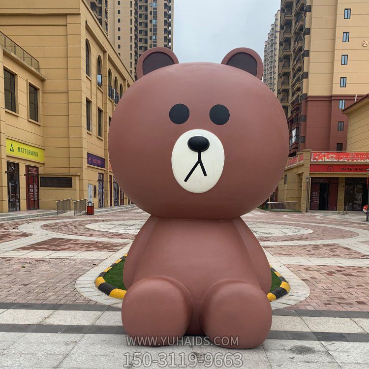 商业街户外摆放玻璃钢大型布朗熊博鱼网页版