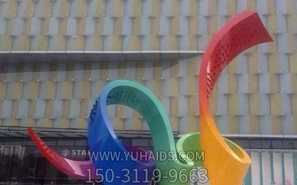 商厦门口不锈钢彩色创意喷漆彩带博鱼网页版