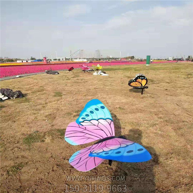 户外草坪玻璃钢彩绘蝴蝶博鱼网页版