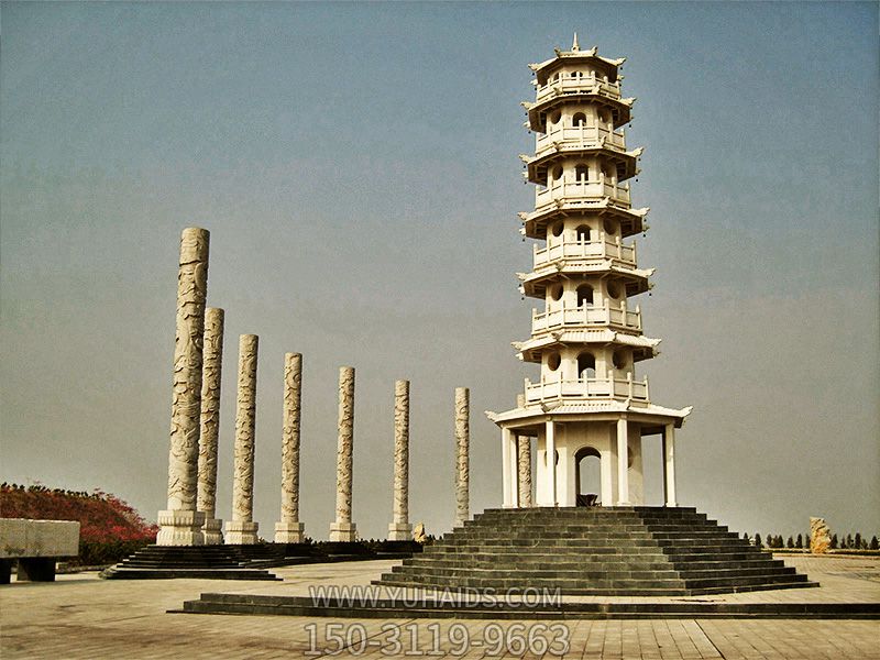 古建筑园林广场多层大理石佛塔博鱼网页版