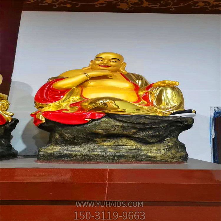 寺庙供奉笑佛玻璃钢彩绘手托下巴的十八罗汉博鱼网页版