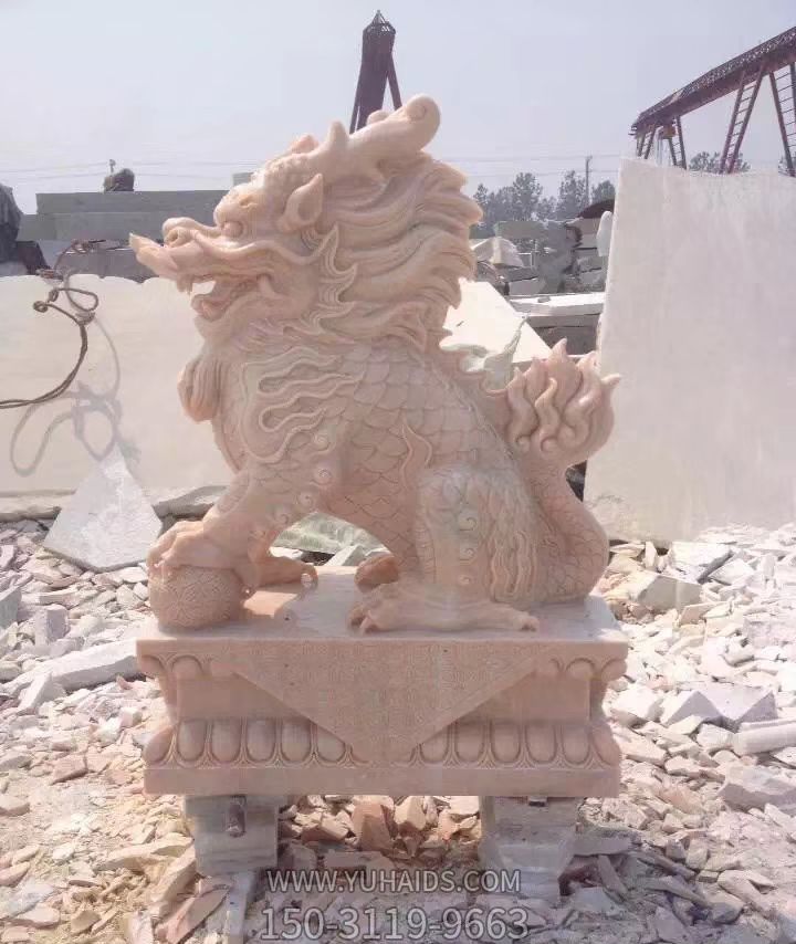 酒店门口大型神兽景观石雕麒麟博鱼网页版