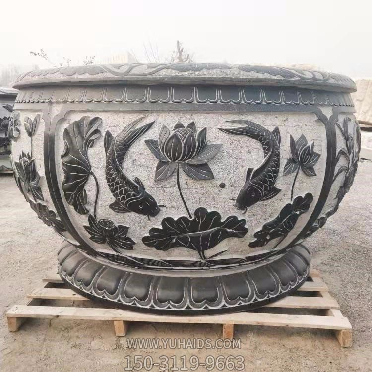 庭院家用青石仿古石头水缸户外老石槽摆件博鱼网页版