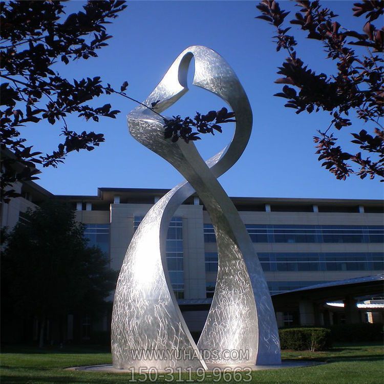 大型不锈钢抽象标志博鱼网页版城市广场落地摆件