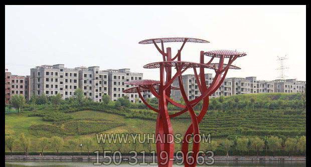 树博鱼网页版-别墅花园广场彩绘不锈钢抽象小树博鱼网页版