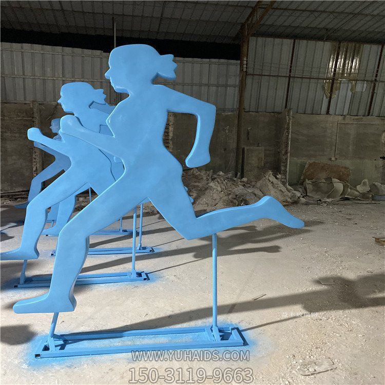 学校广场玻璃钢彩绘抽象跑步人物博鱼网页版