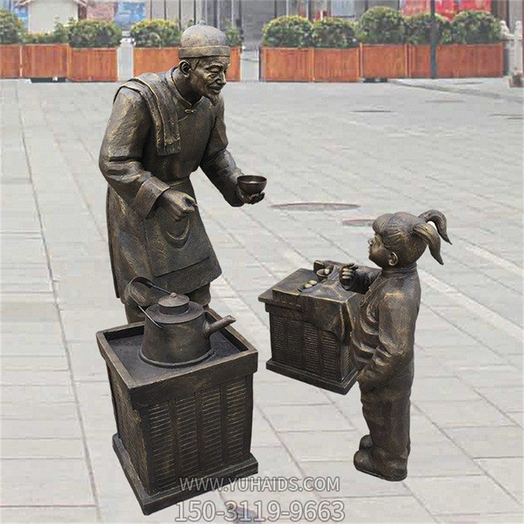 景点户外广场玻璃钢仿铜民俗小吃人物博鱼网页版