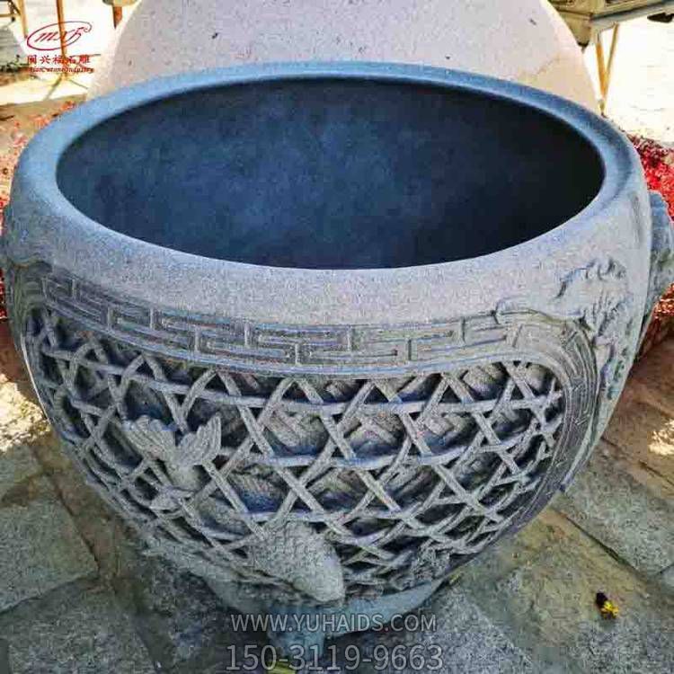 大理石石雕编织工艺庭院别墅石缸博鱼网页版