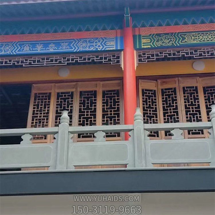 青石雕刻栏板 寺院建筑阳台防护栏杆博鱼网页版