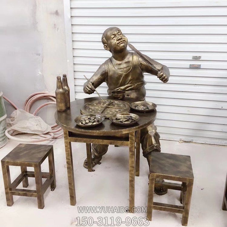 饭店摆放玻璃钢仿铜吃火锅民俗人物小品博鱼网页版