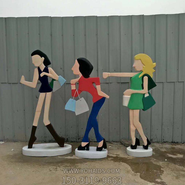 抽象人物剪影不锈钢彩绘户外广场女性景观博鱼网页版