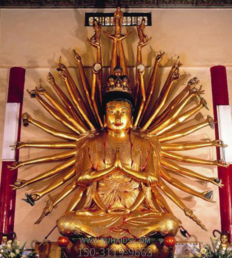 不锈钢漆金鎏金寺庙供奉千手观音博鱼网页版