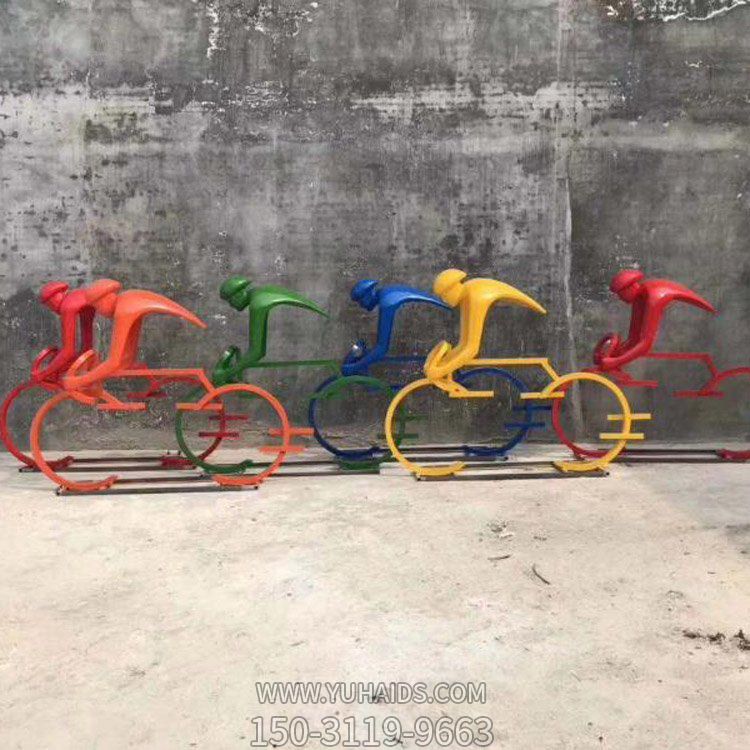 校园玻璃钢抽象运动骑自行车的人物博鱼网页版