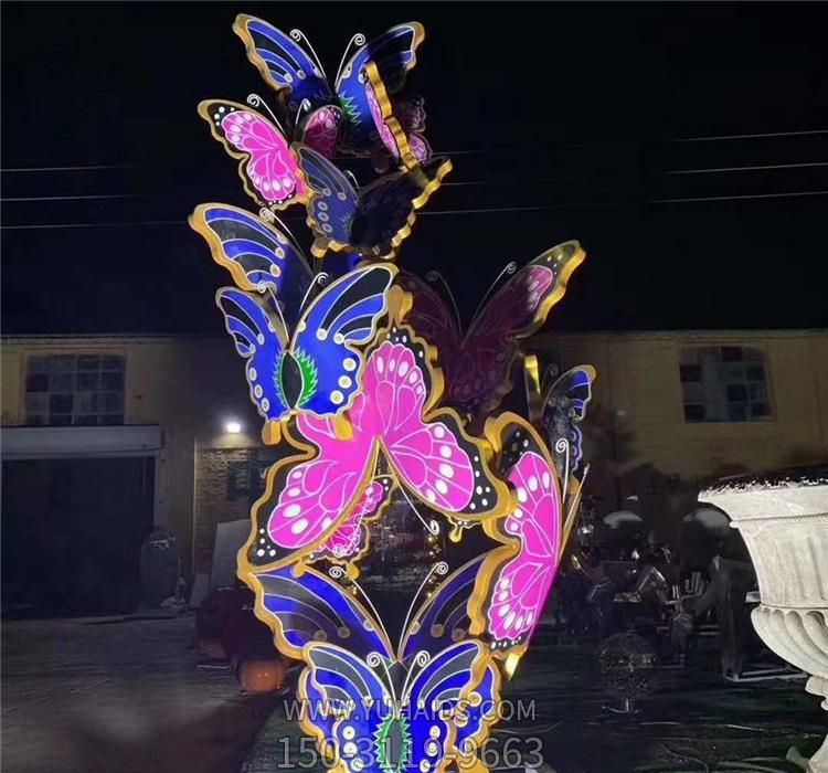 游乐场多个玻璃钢彩绘蝴蝶博鱼网页版