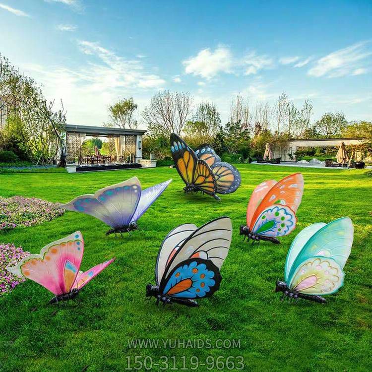 花园草坪玻璃钢彩绘蝴蝶博鱼网页版