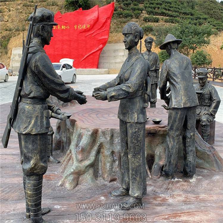 景区景点铜雕慰问八路军战士人物情景小品博鱼网页版