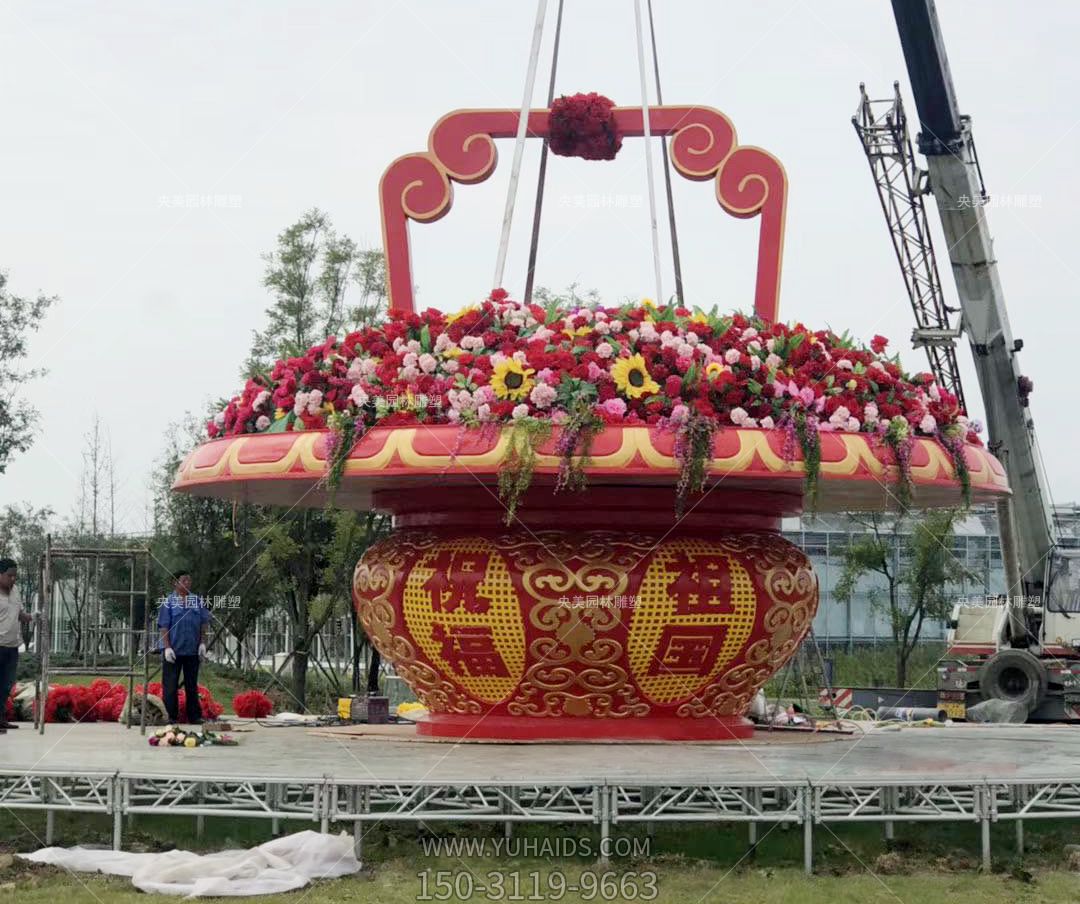 户外广场五谷丰登玻璃钢彩绘花篮博鱼网页版