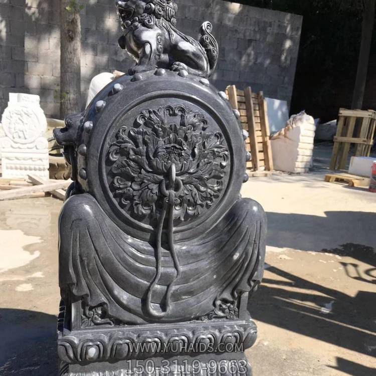 大理石做旧浮雕小狮子抱鼓石门墩博鱼网页版