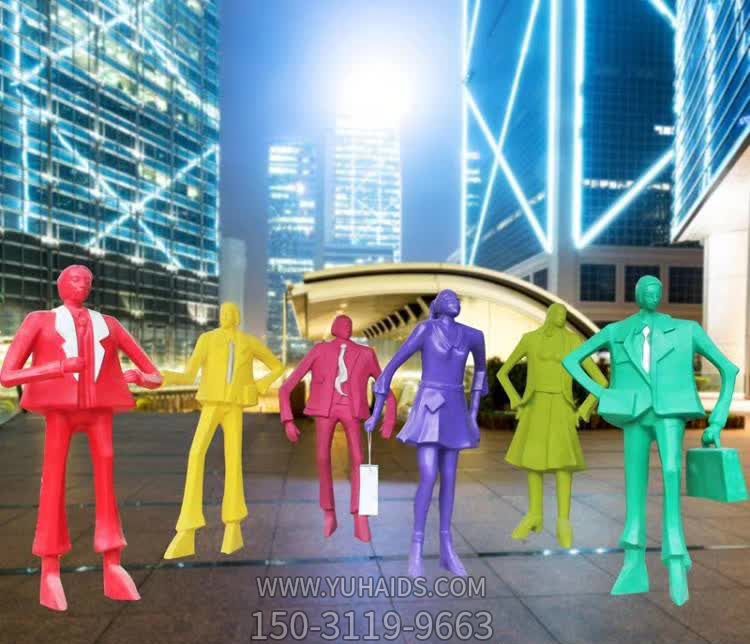 商业街路边彩绘创意玻璃钢购物人博鱼网页版