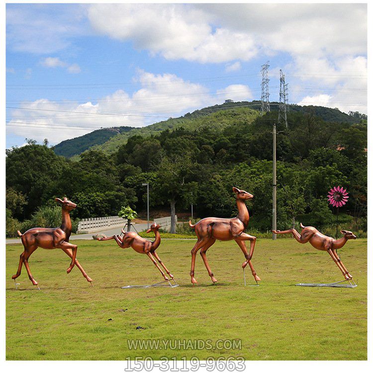 户外草地铜雕梅花鹿摆件博鱼网页版