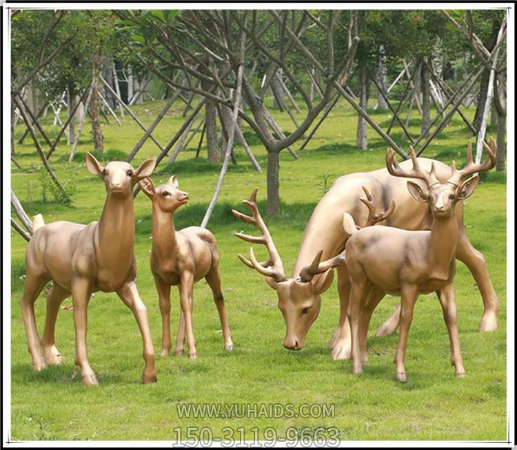 户外草坪铜雕梅花鹿博鱼网页版