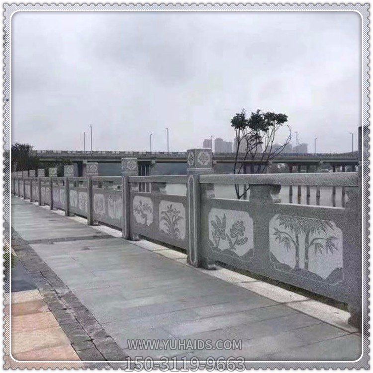 城市街道基建装饰青石花岗岩浮雕梅兰竹菊栏杆栏板博鱼网页版