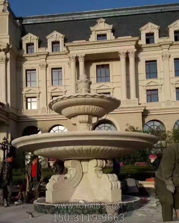 别墅晚霞红大理石石雕大型喷泉博鱼网页版