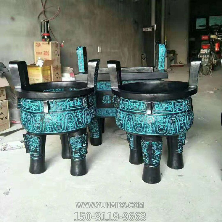 青铜器户外寺庙景区圆形鼎博鱼网页版