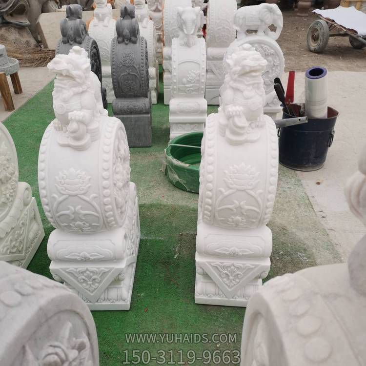 大理石石雕户外园林庭院门口抱鼓石博鱼网页版